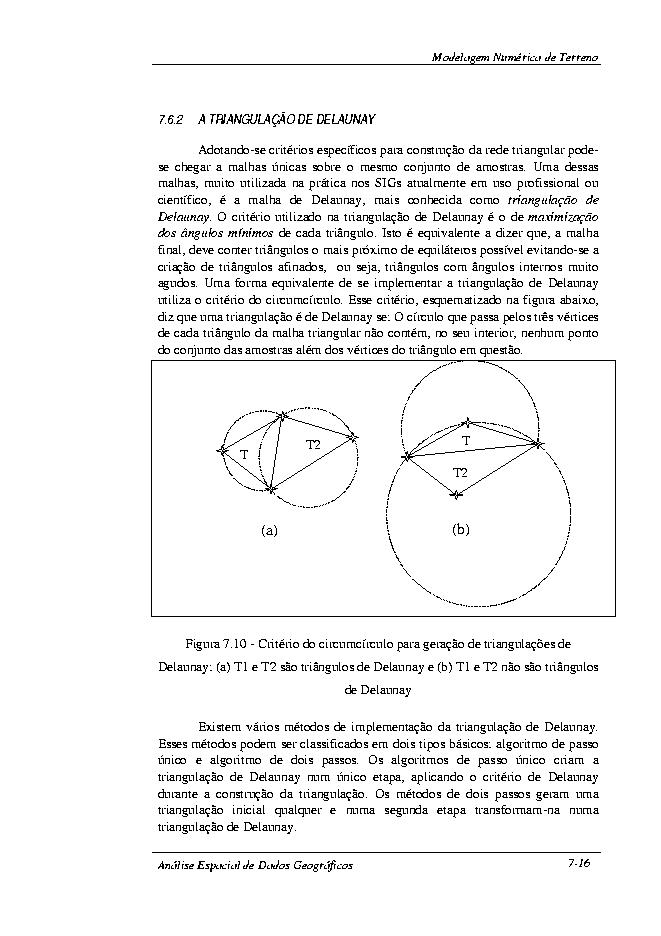 A triangulação de Delaunay corresponde a um dos métodos de i